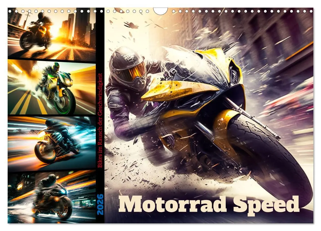 Cover: 9783457531914 | Motorrad Speed (Wandkalender 2026 DIN A3 quer), CALVENDO...