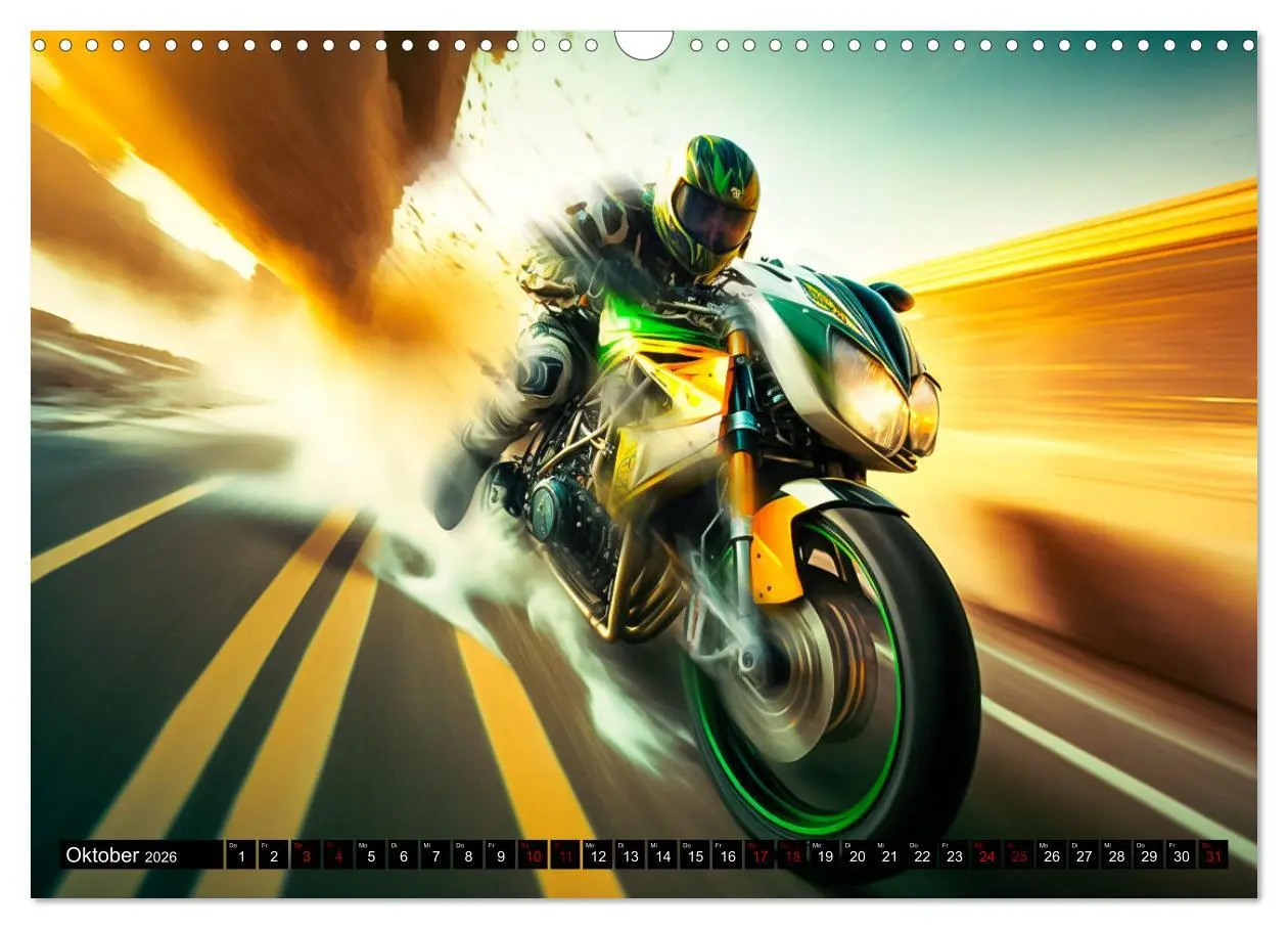 Bild: 9783457531914 | Motorrad Speed (Wandkalender 2026 DIN A3 quer), CALVENDO...
