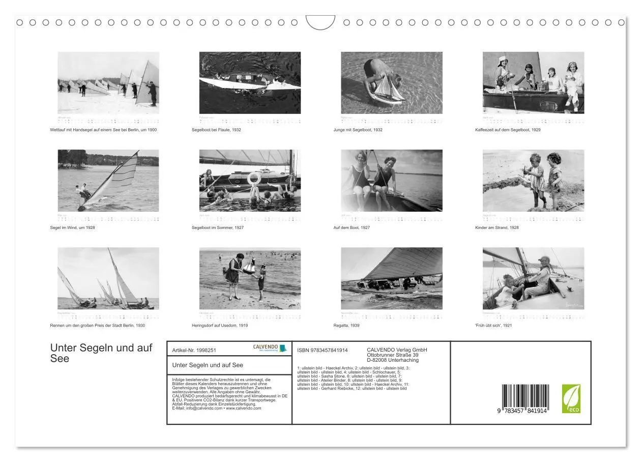 Bild: 9783457841914 | Unter Segeln und auf See (Wandkalender 2026 DIN A3 quer), CALVENDO...