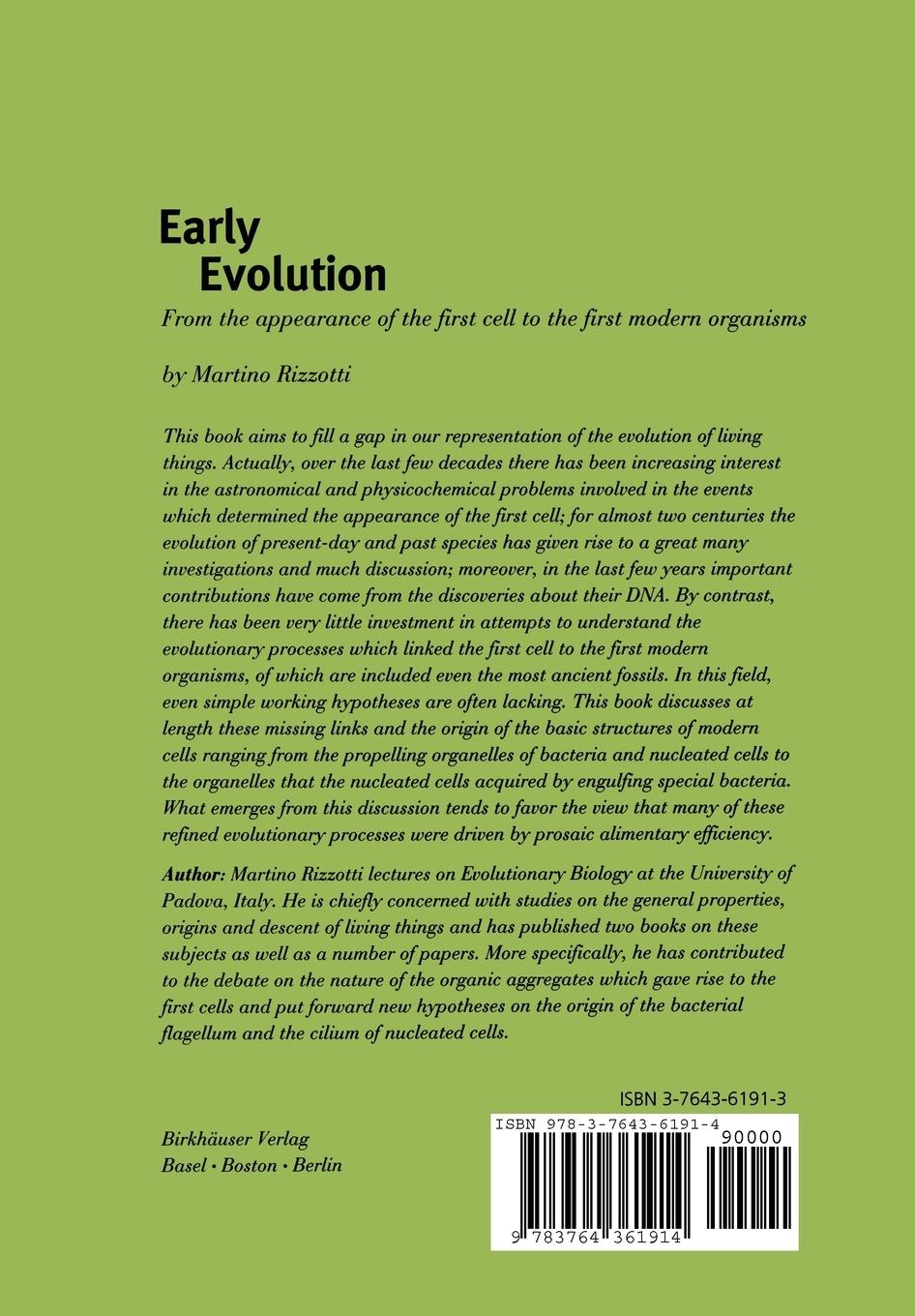 Rückseite: 9783764361914 | Early Evolution | Martino Rizzotti | Taschenbuch | Englisch | 2000