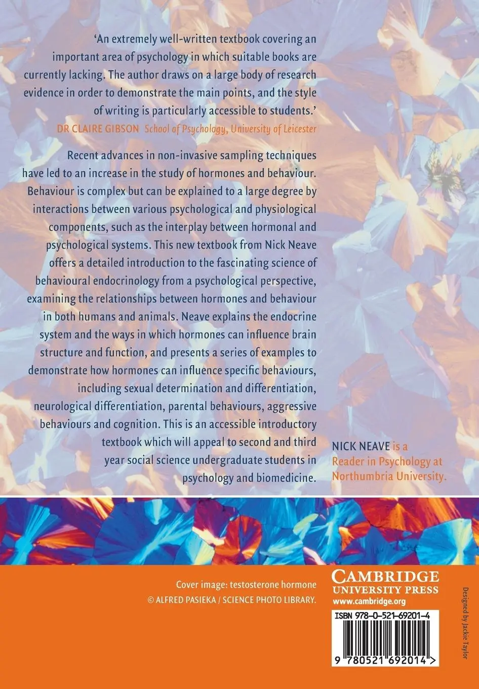 Rückseite: 9780521692014 | Hormones and Behaviour | Nick Neave | Taschenbuch | Englisch | 2007
