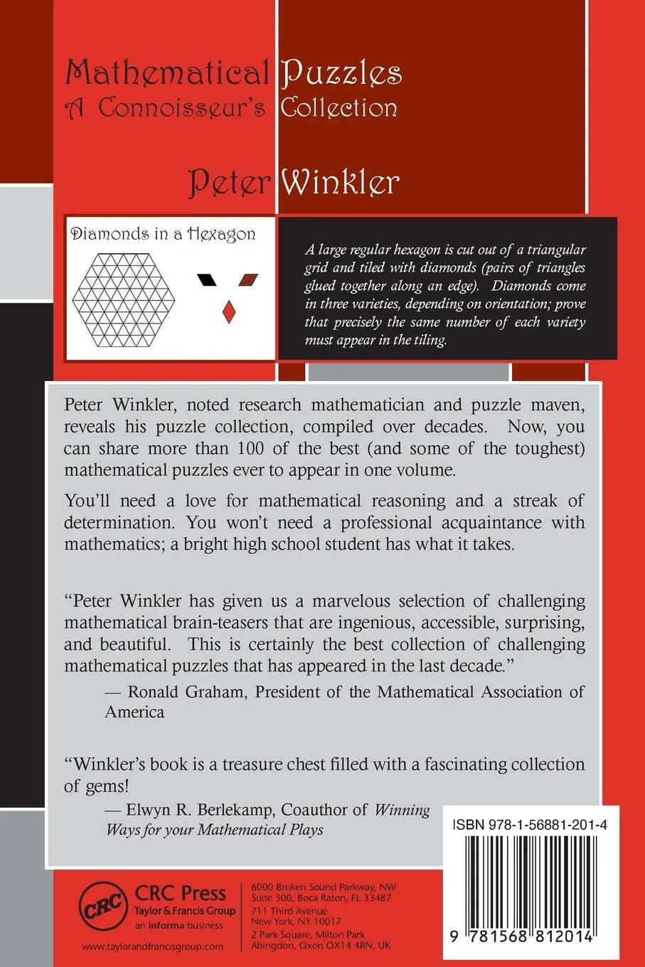 Rückseite: 9781568812014 | Mathematical Puzzles | A Connoisseur's Collection | Peter Winkler