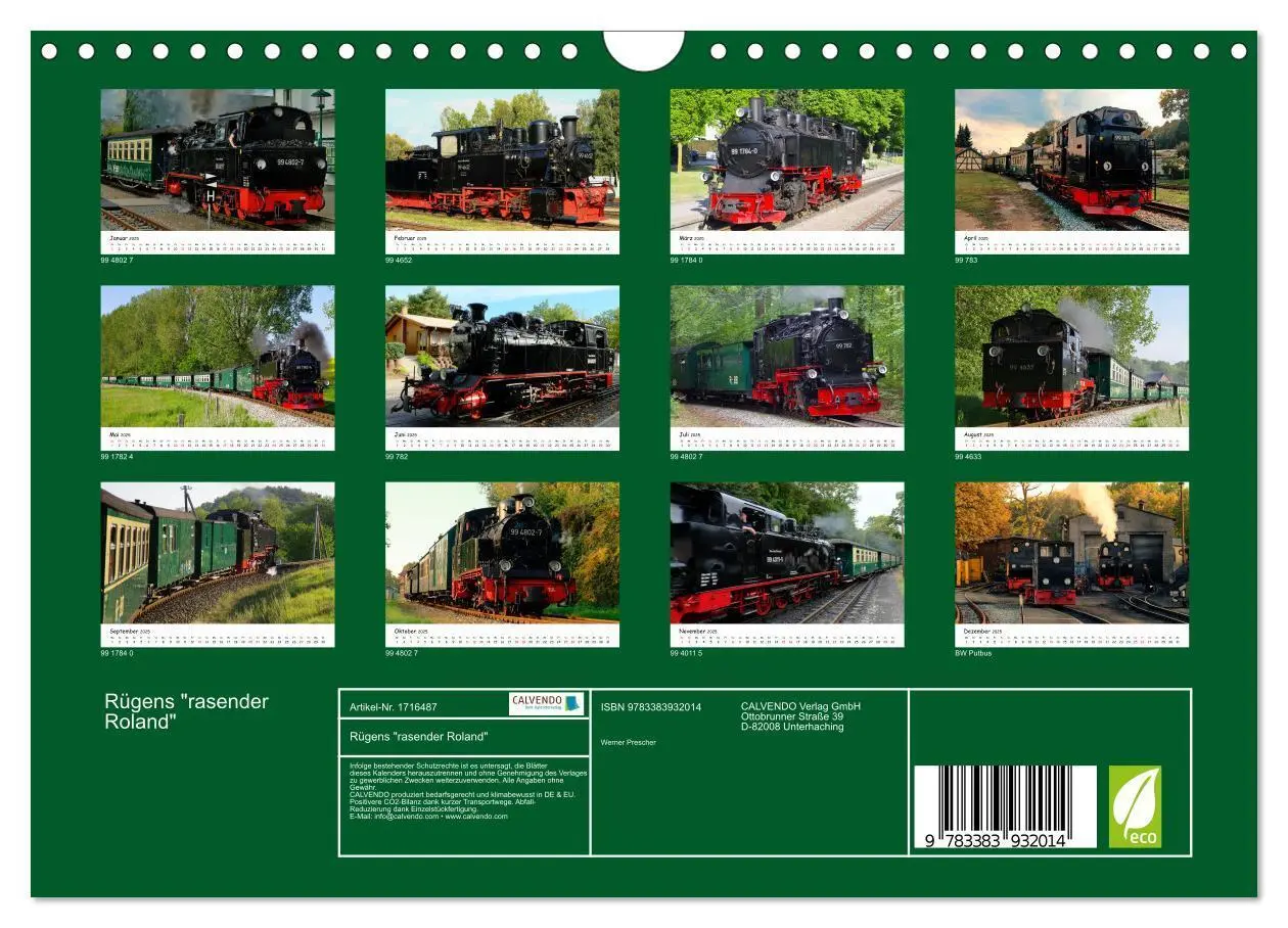 Bild: 9783383932014 | Rügens "rasender Roland" (Wandkalender 2025 DIN A4 quer), CALVENDO...