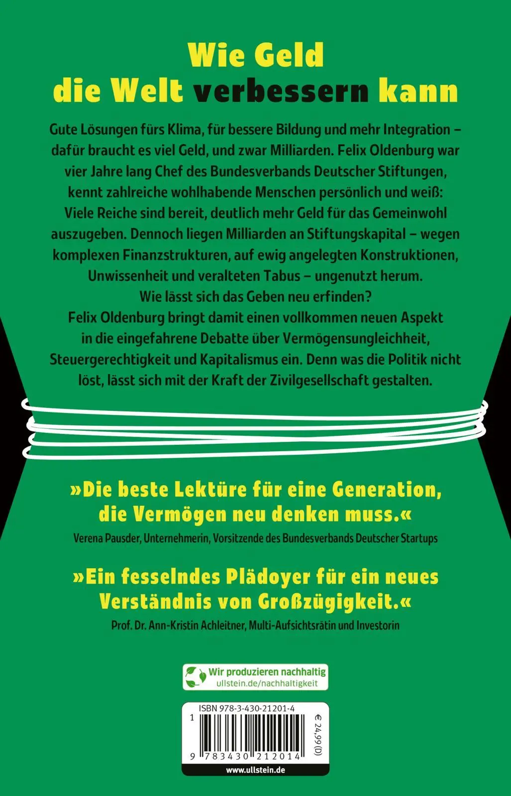 Rückseite: 9783430212014 | Der gefesselte Wohlstand | Felix Oldenburg | Buch | 240 S. | Deutsch