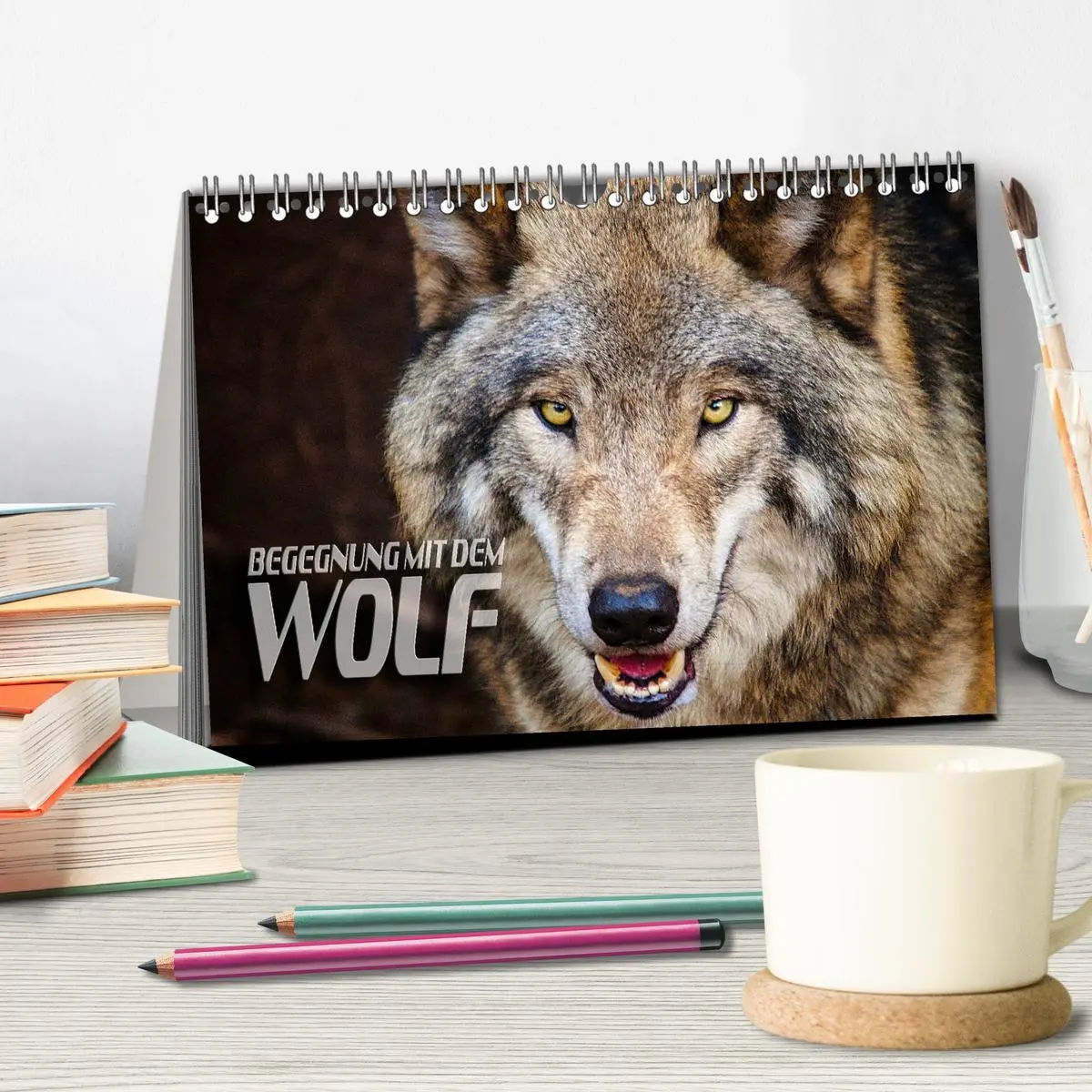 Bild: 9783457802014 | Begegnung mit dem Wolf (Tischkalender 2026 DIN A5 quer), CALVENDO...