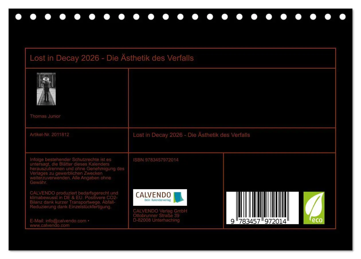Bild: 9783457972014 | Lost in Decay 2026 - Die Ästhetik des Verfalls (Tischkalender 2026...