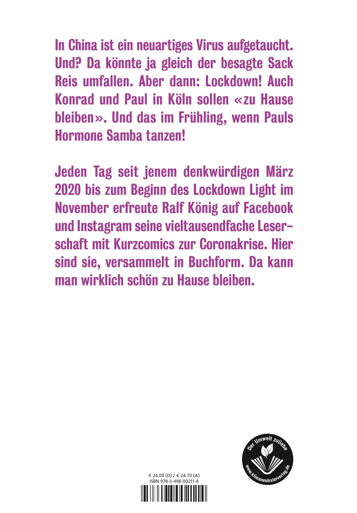 Rückseite: 9783498002114 | Vervirte Zeiten | Ralf König | Buch | 192 S. | Deutsch | 2021