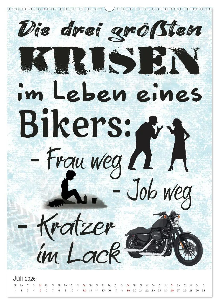 Bild: 9783516362114 | Coole Biker-Sprüche (hochwertiger Premium Wandkalender 2026 DIN A2...