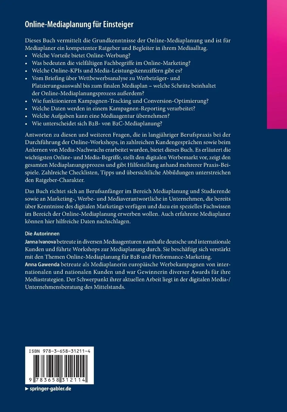 Rückseite: 9783658312114 | Online-Mediaplanung für Einsteiger | Anna Gawenda (u. a.) | Buch