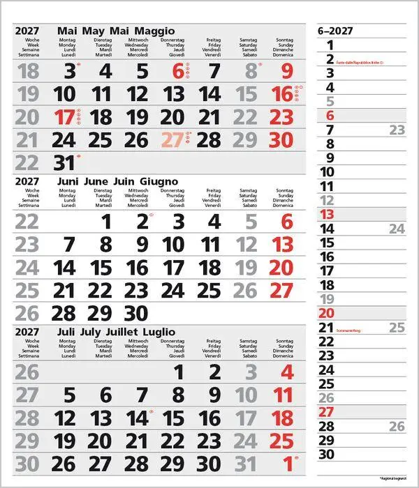 Bild: 9783819302114 | 3-Monats-Planer Combi Grau 2027 | Verlag Korsch | Kalender | 12 S.