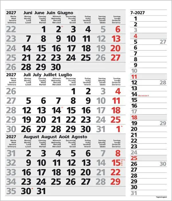 Bild: 9783819302114 | 3-Monats-Planer Combi Grau 2027 | Verlag Korsch | Kalender | 12 S.