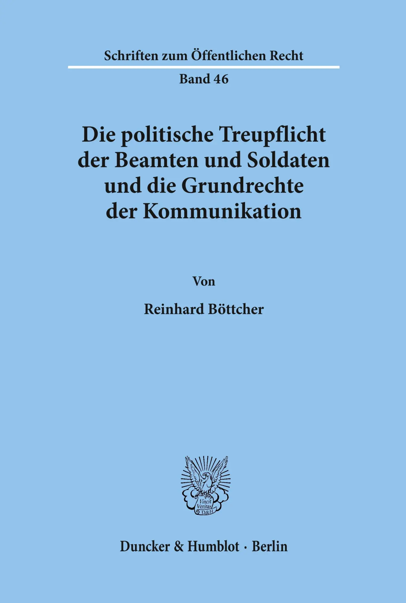 Cover: 9783428002214 | Die politische Treupflicht der Beamten und Soldaten und die...