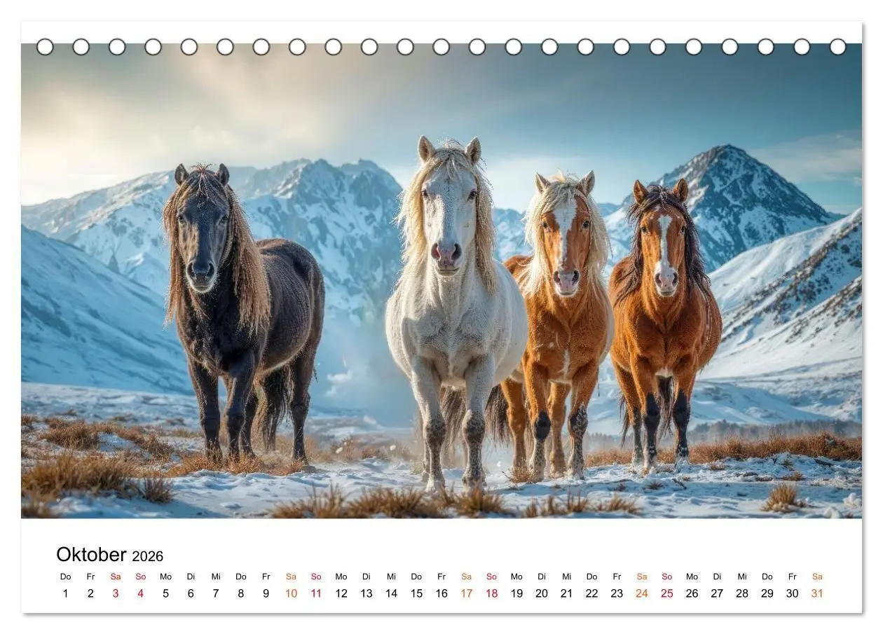Bild: 9783516662214 | Islandpferde - Freiheit im Blick (Tischkalender 2026 DIN A5 quer),...