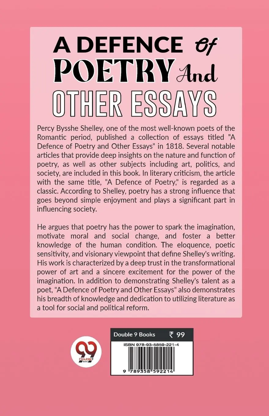 Rückseite: 9789358592214 | A Defence Of Poetry And Other Essays | Shelley Percy Bysshe | Buch