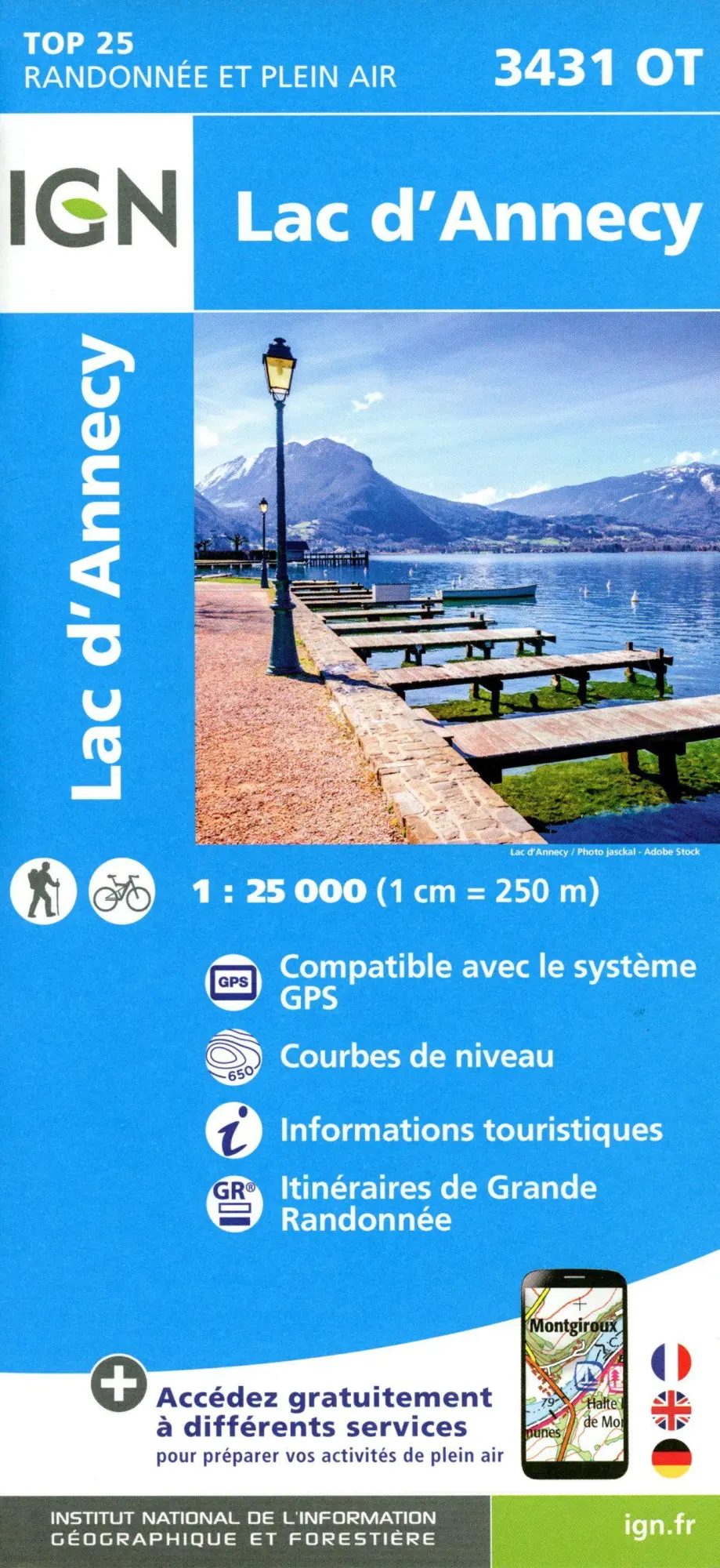 Cover: 9782758552314 | Lac D'Annecy 1:25 000 | (Land-)Karte | IGN Topographische Wanderkarten