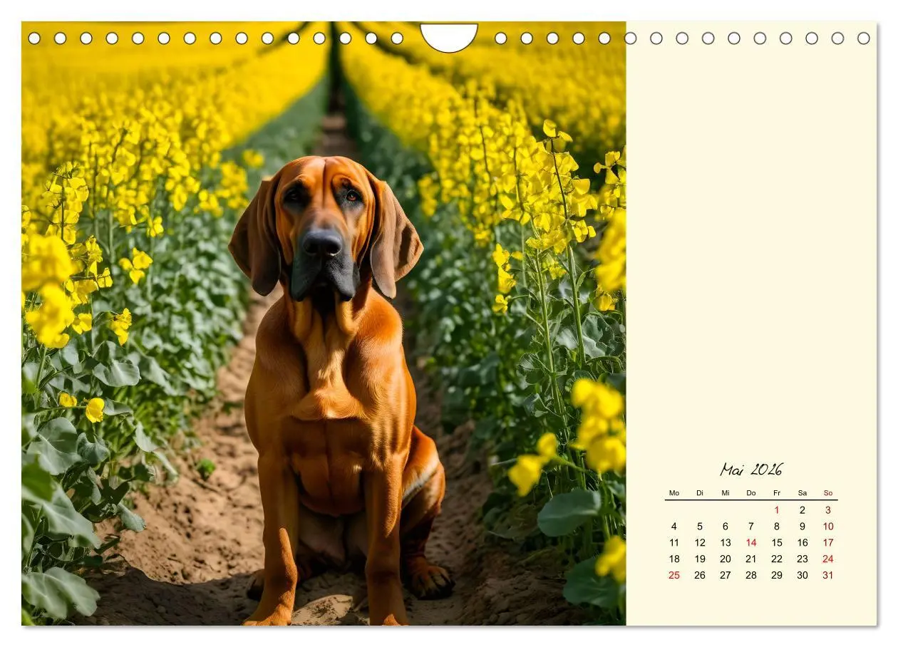 Bild: 9783457252314 | Bloodhound - Mächtige Spürnase (Wandkalender 2026 DIN A4 quer),...