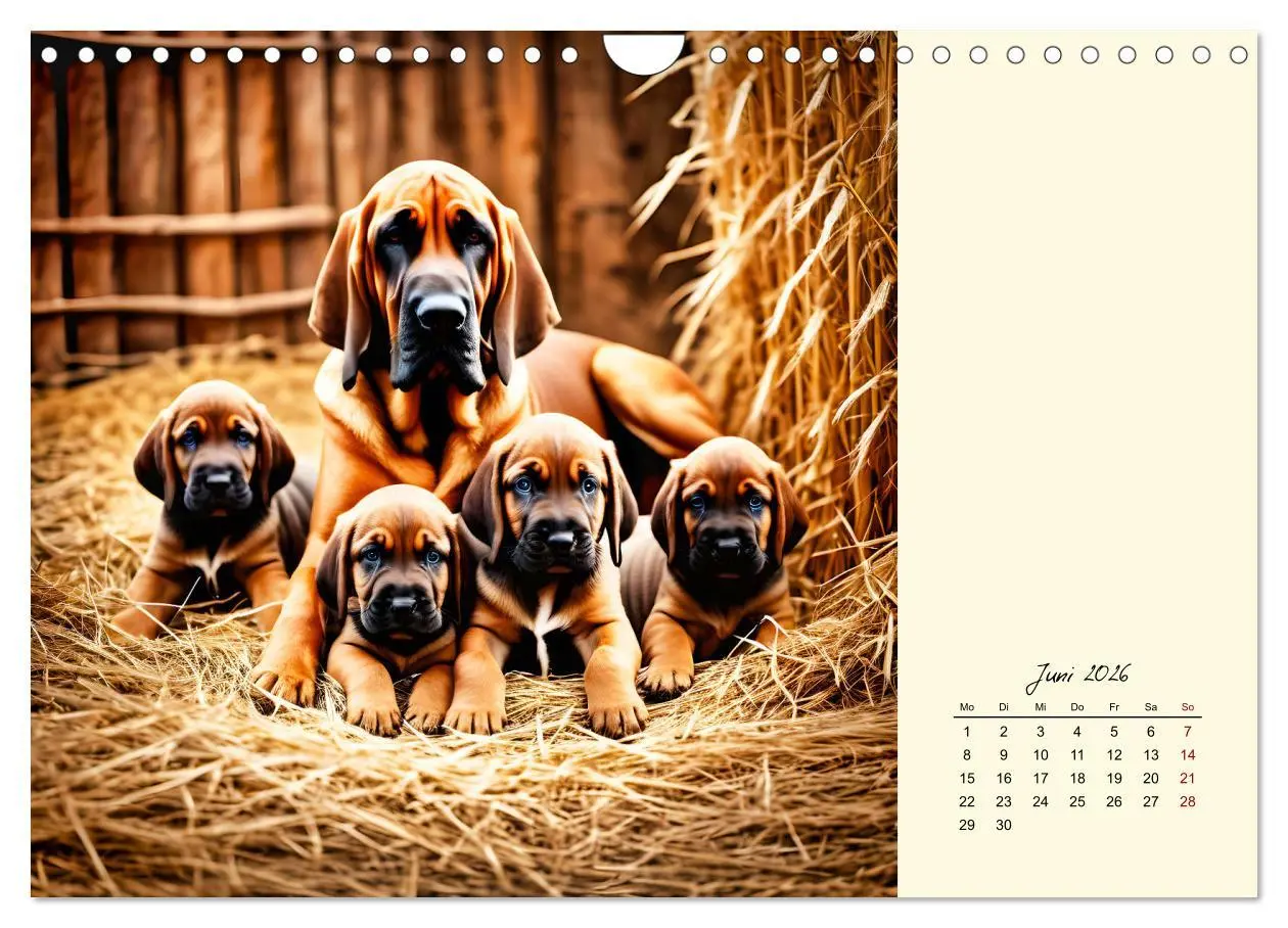 Bild: 9783457252314 | Bloodhound - Mächtige Spürnase (Wandkalender 2026 DIN A4 quer),...