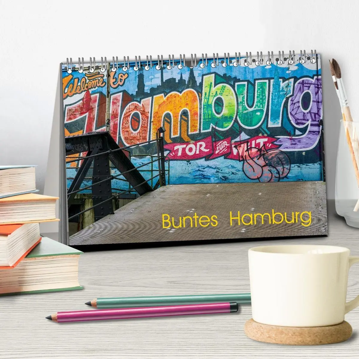Bild: 9783516722314 | Buntes Hamburg (Tischkalender 2026 DIN A5 quer), CALVENDO...