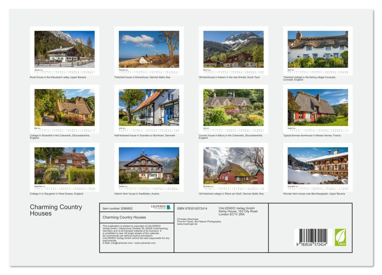 Bild: 9783516572414 | Charming Country Houses (Wall Calendar 2026 DIN A3 landscape),...