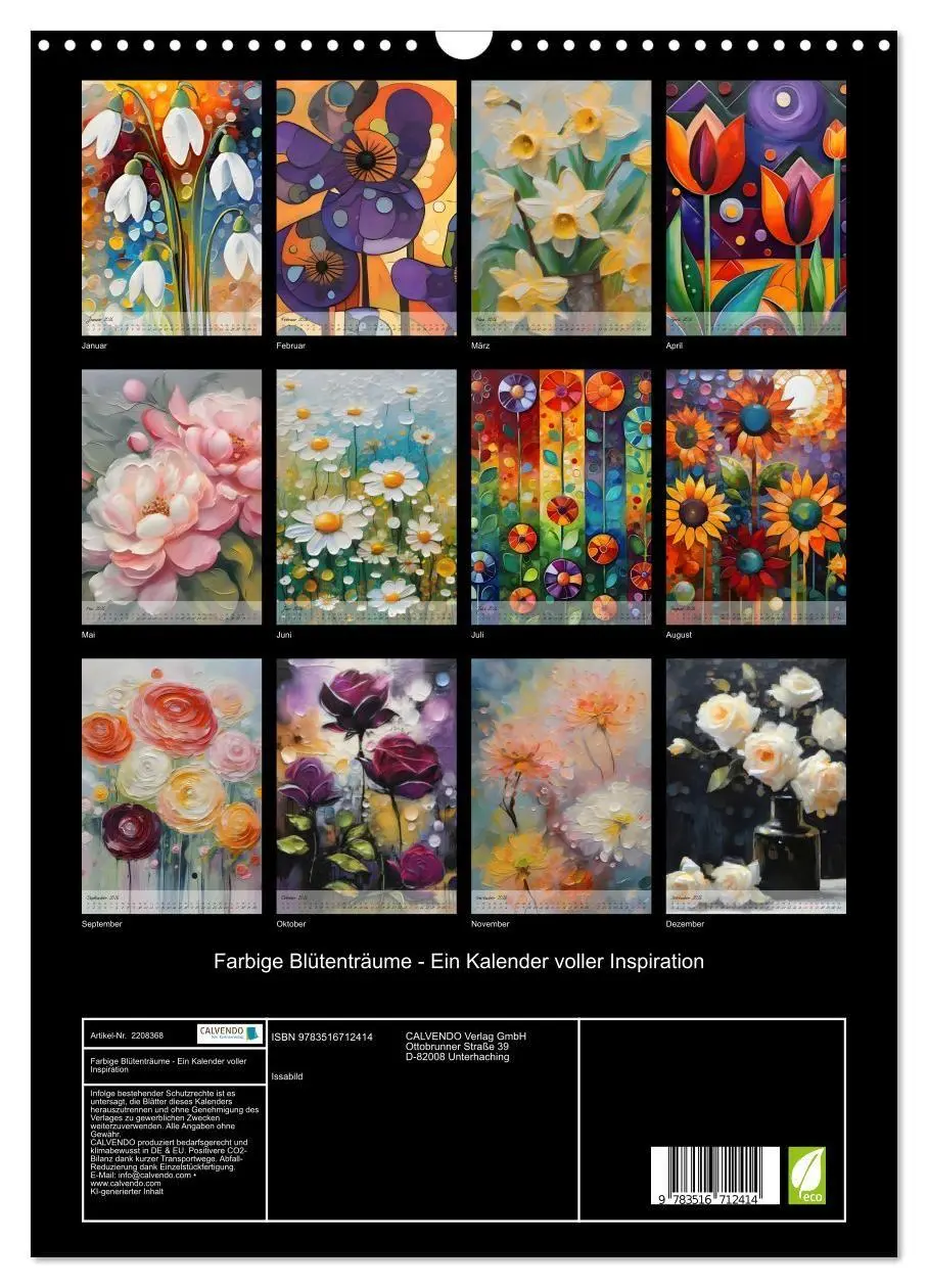 Bild: 9783516712414 | Farbige Blütenträume - Ein Kalender voller Inspiration...