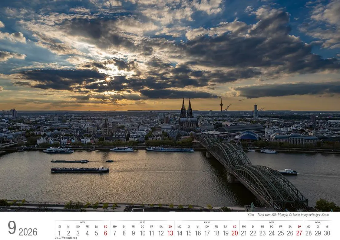 Bild: 9783965352414 | Köln 2026 Bildkalender A4 quer, spiralgebunden | Holger Klaes | 2026