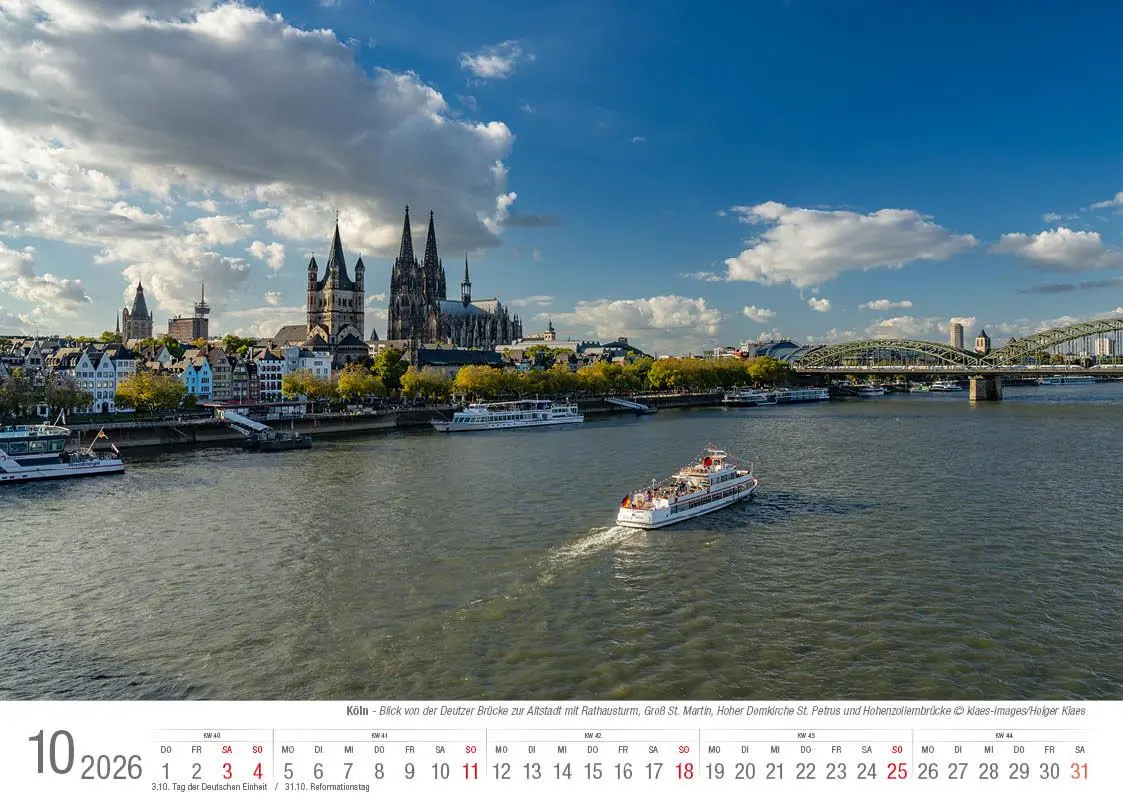 Bild: 9783965352414 | Köln 2026 Bildkalender A4 quer, spiralgebunden | Holger Klaes | 2026