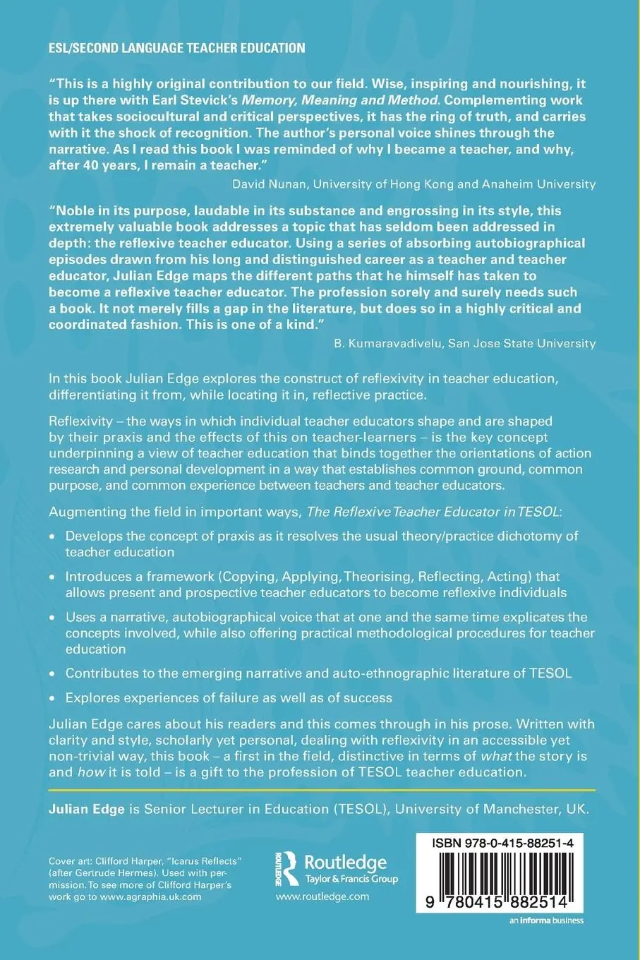 Rückseite: 9780415882514 | The Reflexive Teacher Educator in TESOL | Roots and Wings | Edge
