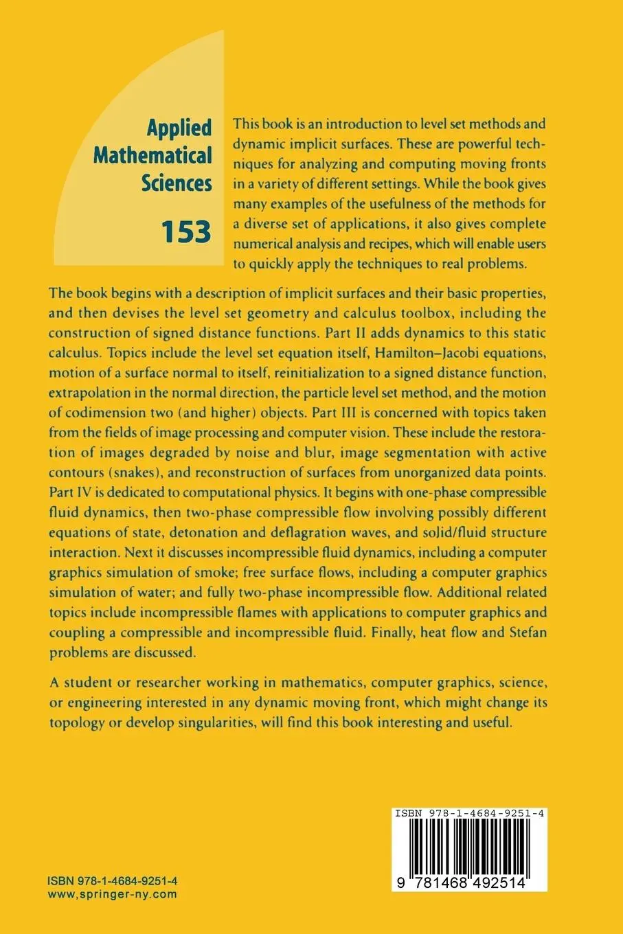 Rückseite: 9781468492514 | Level Set Methods and Dynamic Implicit Surfaces | Fedkiw (u. a.)