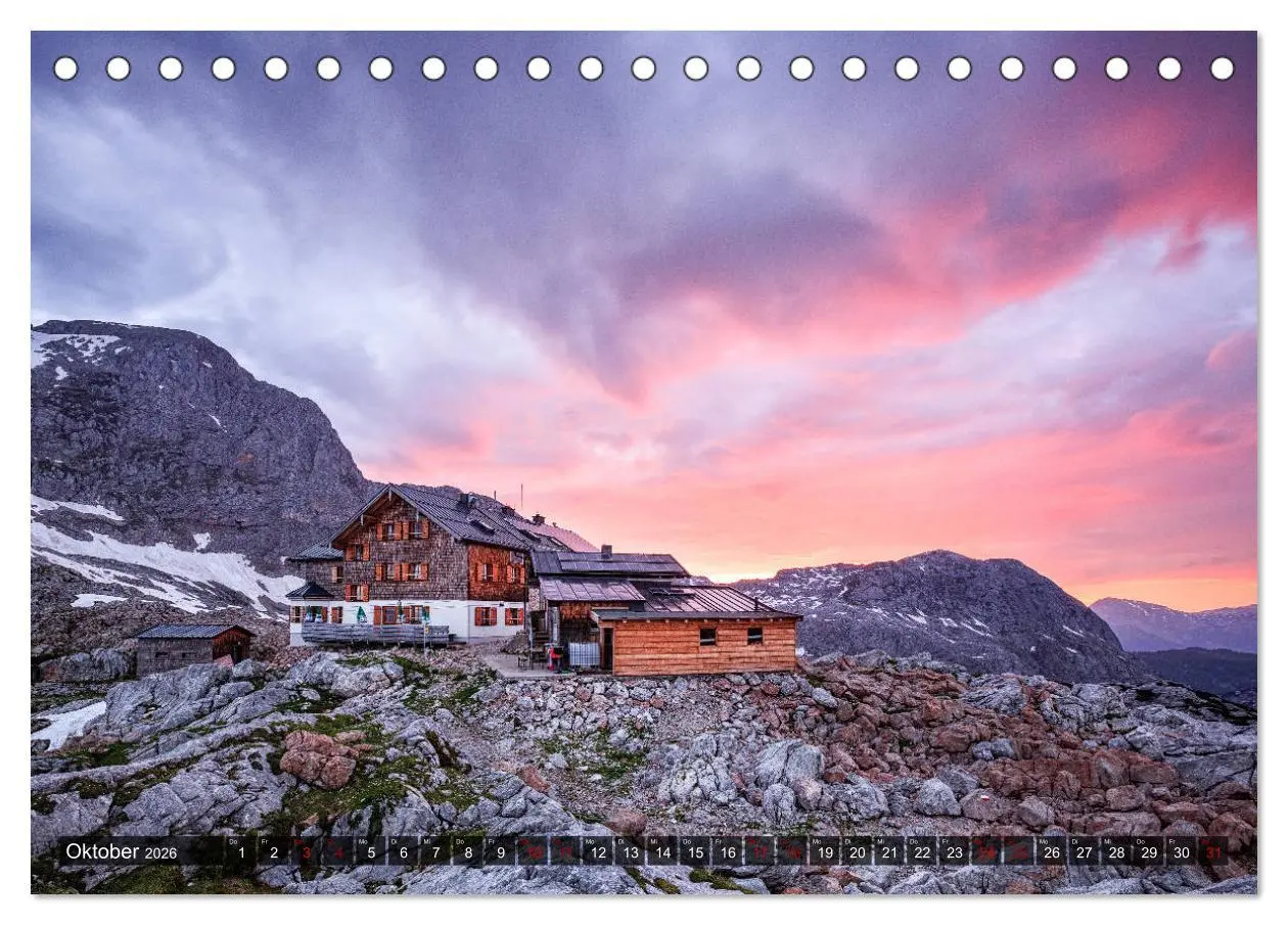 Bild: 9783457922514 | Hüttenzauber: Berghütten in den Alpen (Tischkalender 2026 DIN A5...