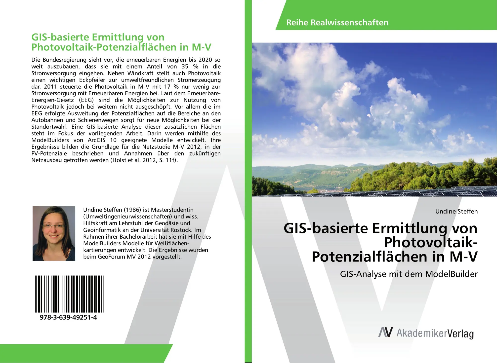 Cover: 9783639492514 | GIS-basierte Ermittlung von Photovoltaik-Potenzialflächen in M-V