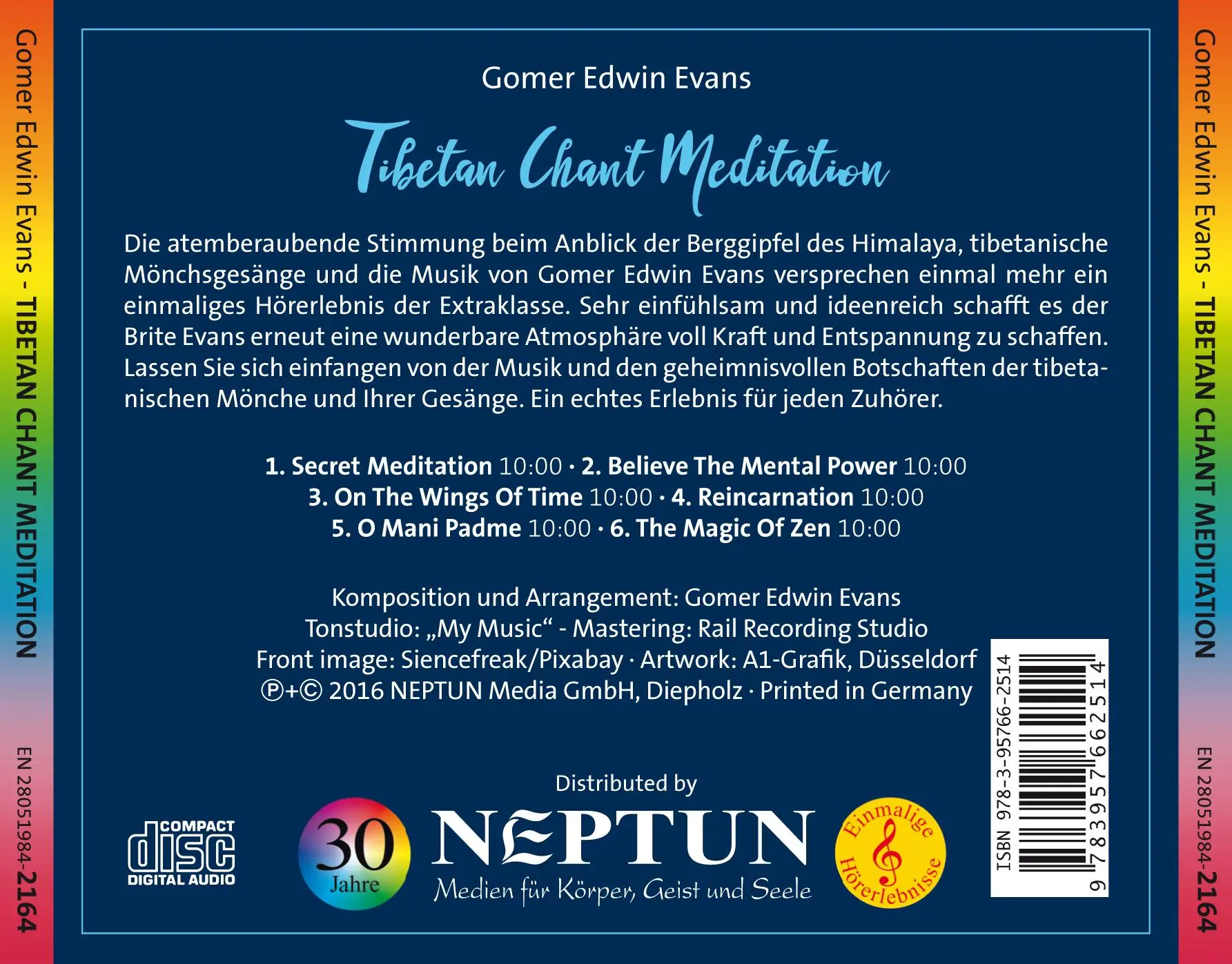 Rückseite: 9783957662514 | Tibetan Chant Meditation | Gomer Edwin Evans | Audio-CD | Jewelcase