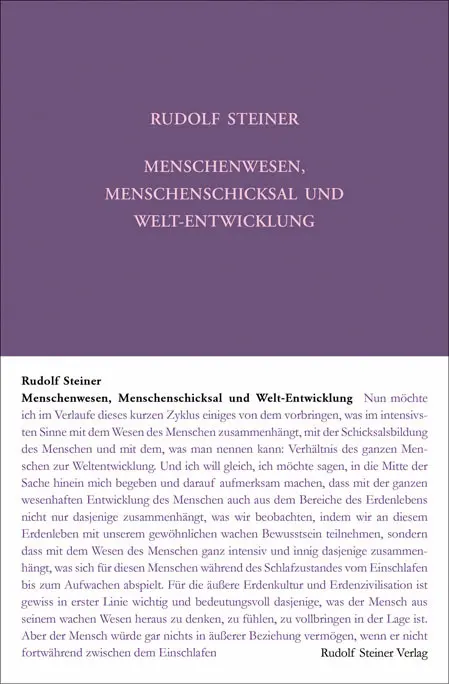 Cover: 9783727422614 | Menschenwesen, Menschenschicksal und Welt-Entwickelung | Steiner
