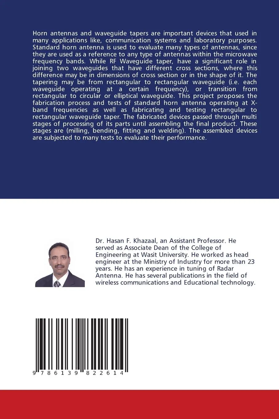 Rückseite: 9786139822614 | Fabrication and Testing of X-Band Horn Antenna and Waveguide Taper
