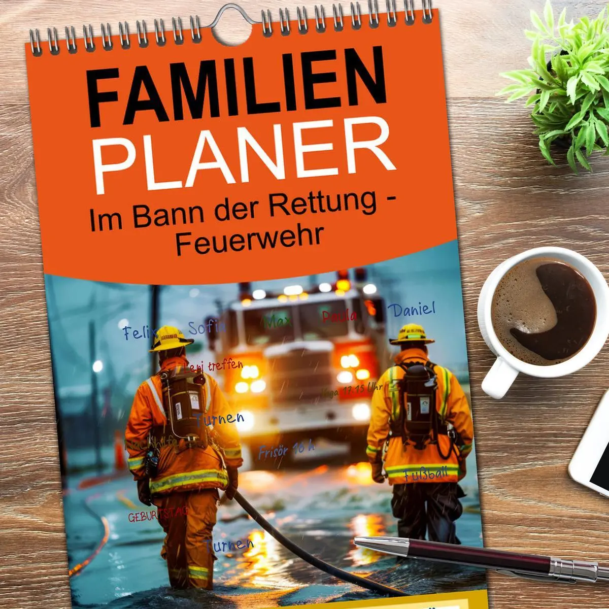 Bild: 9783516612714 | Familienplaner 2026 - Im Bann der Rettung - Feuerwehr mit 5 Spalten...