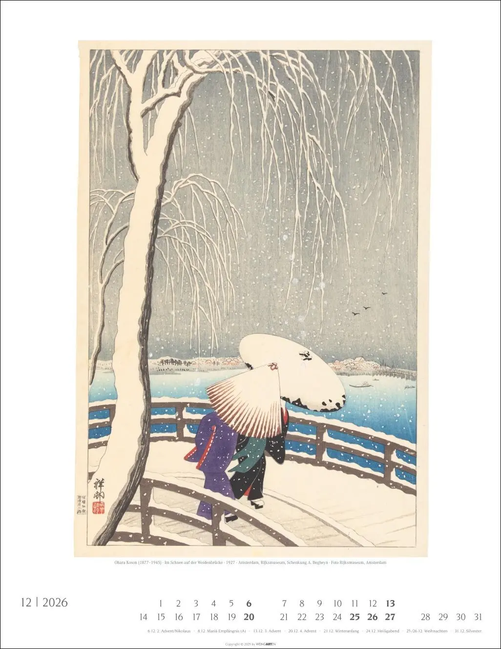 Bild: 9783839902714 | Japan Art Kalender 2026 - Die Kunst des Farbholzsschnitts | Kalender