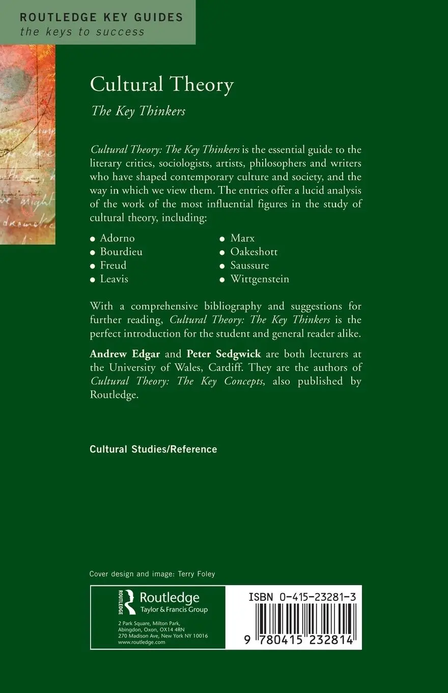 Rückseite: 9780415232814 | Cultural Theory | The Key Thinkers | Andrew Edgar (u. a.) | Buch