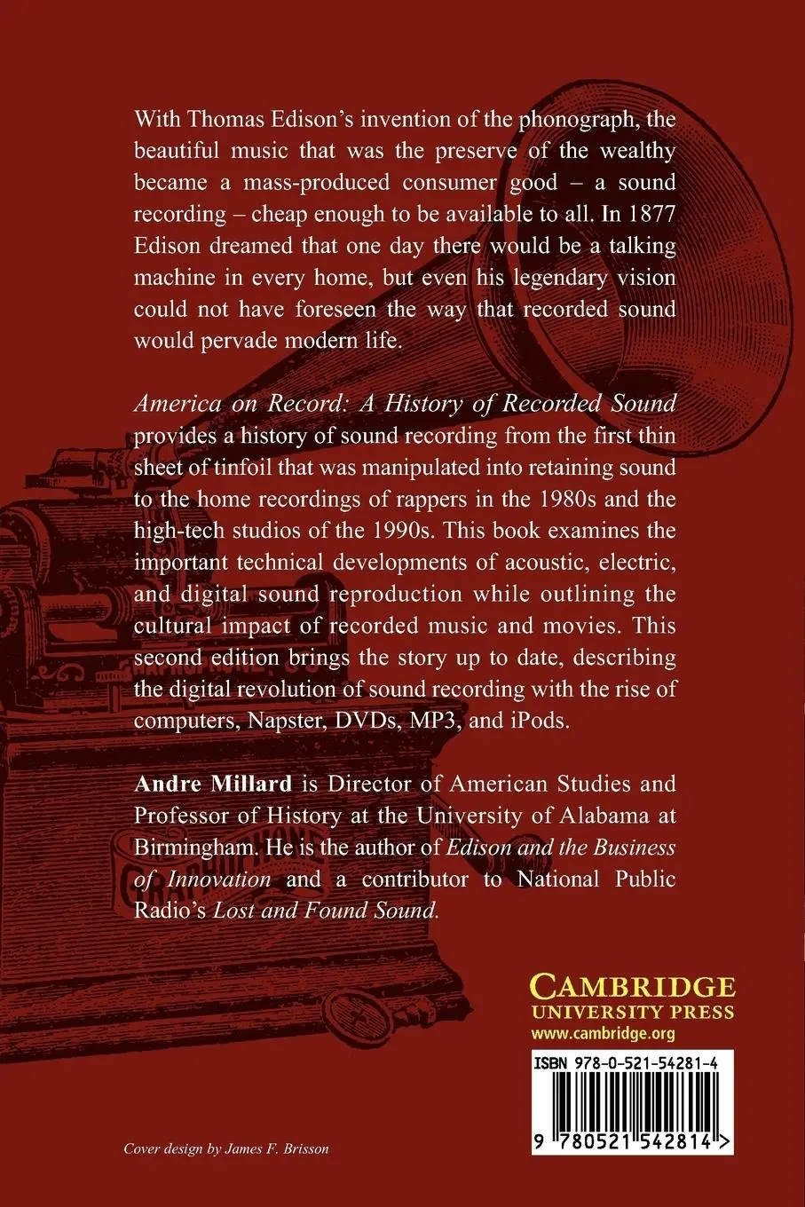 Rückseite: 9780521542814 | America on Record | A History of Recorded Sound | Andre Millard | Buch