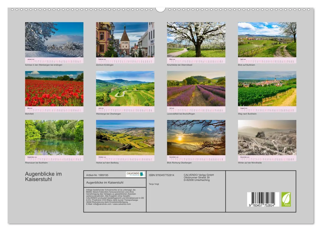 Bild: 9783457752814 | Augenblicke im Kaiserstuhl (hochwertiger Premium Wandkalender 2026...