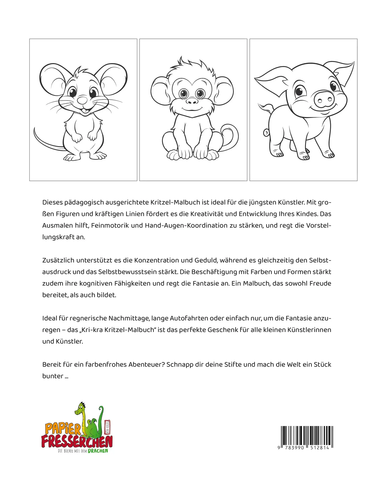 Rückseite: 9783990512814 | Kri-kra Kritzel-Malbuch - Große Bilder für kleine Hände | Holland