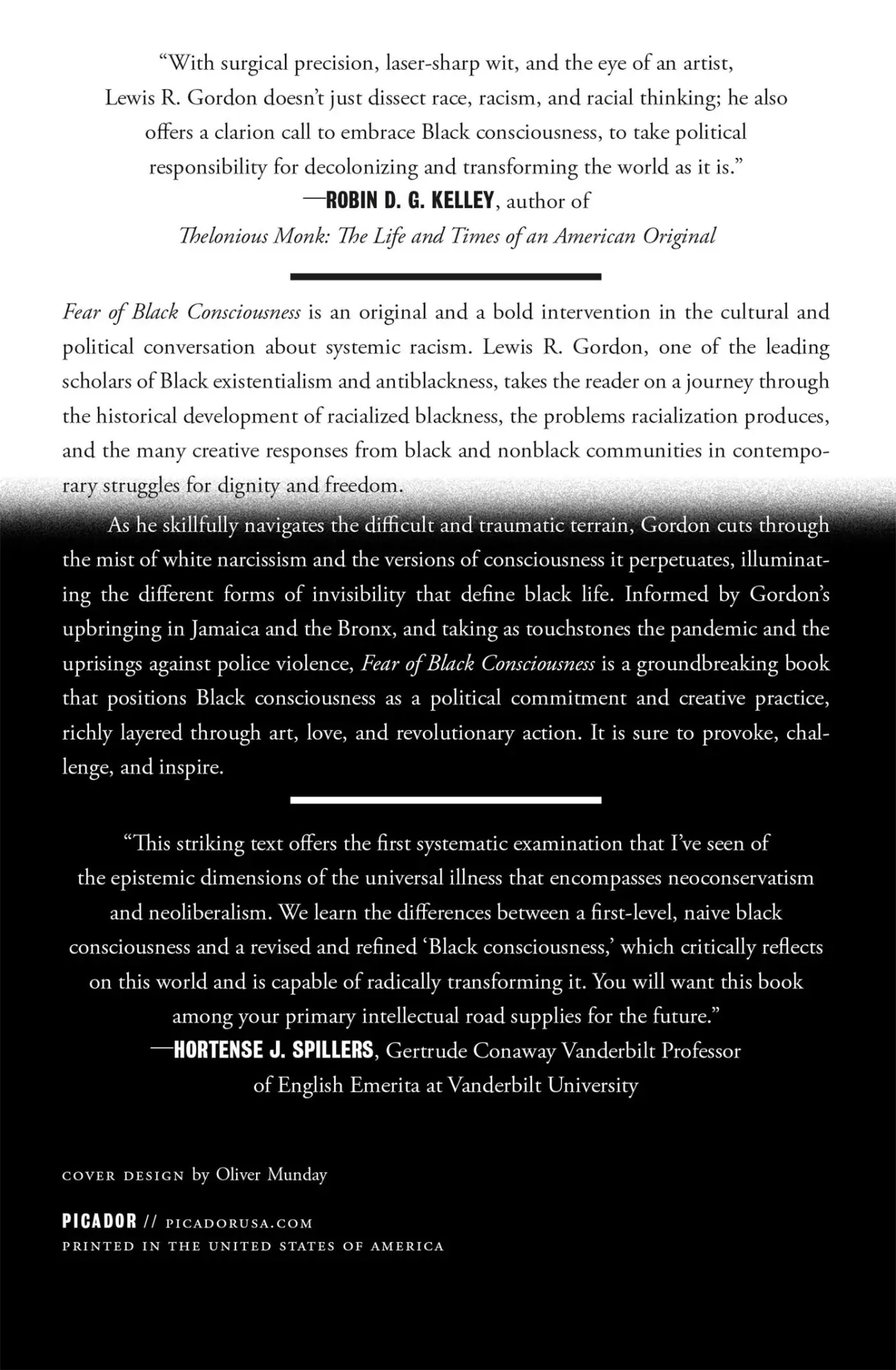 Rückseite: 9781250862914 | Fear of Black Consciousness | Lewis R Gordon | Taschenbuch | Englisch