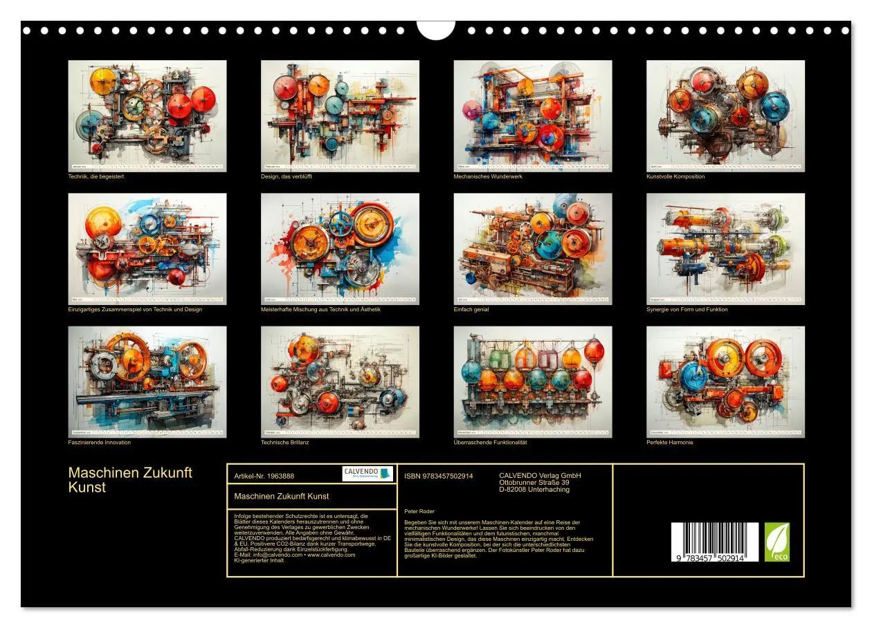Bild: 9783457502914 | Maschinen Zukunft Kunst (Wandkalender 2026 DIN A3 quer), CALVENDO...