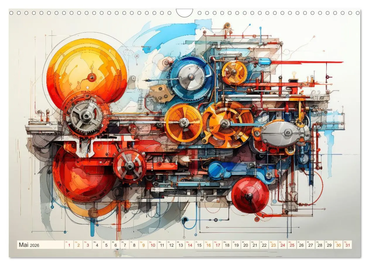 Bild: 9783457502914 | Maschinen Zukunft Kunst (Wandkalender 2026 DIN A3 quer), CALVENDO...