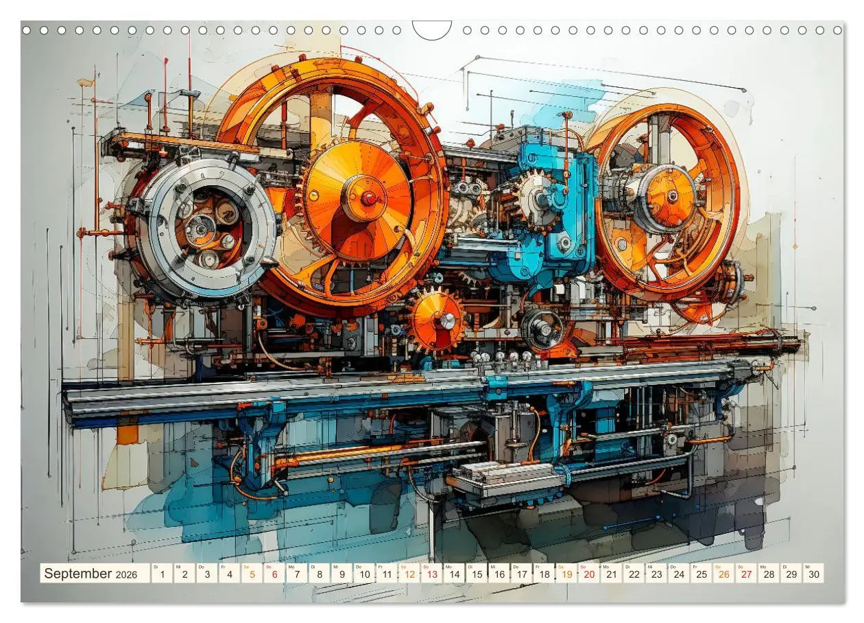 Bild: 9783457502914 | Maschinen Zukunft Kunst (Wandkalender 2026 DIN A3 quer), CALVENDO...