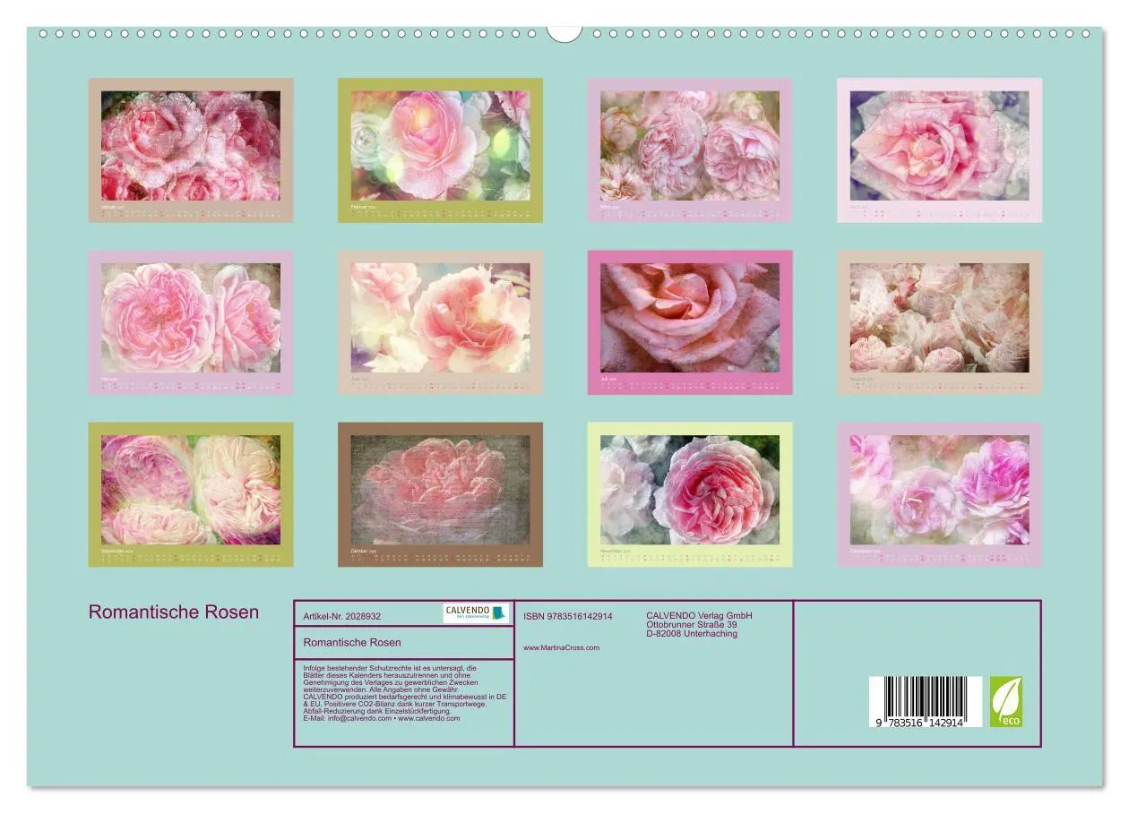Bild: 9783516142914 | Romantische Rosen (hochwertiger Premium Wandkalender 2026 DIN A2...