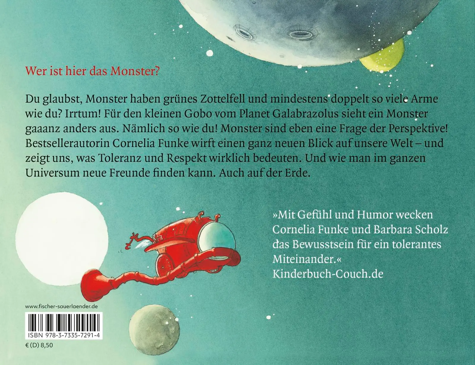 Rückseite: 9783733572914 | Das Monster vom blauen Planeten | Cornelia Funke | Taschenbuch | 32 S.