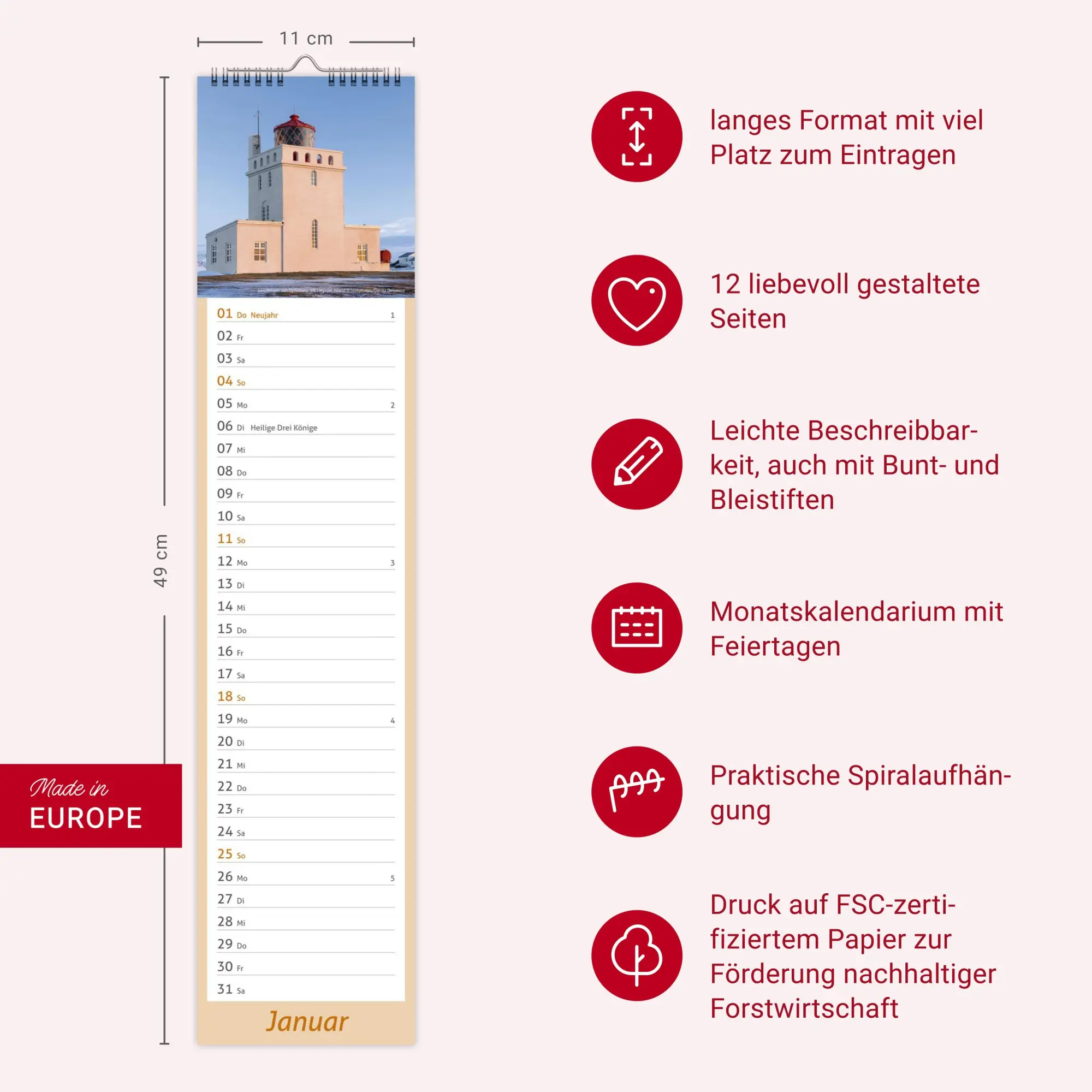 Bild: 9783756412914 | times&amp;more Leuchttürme Langplaner 2026 | Heye | Kalender | 13 S.
