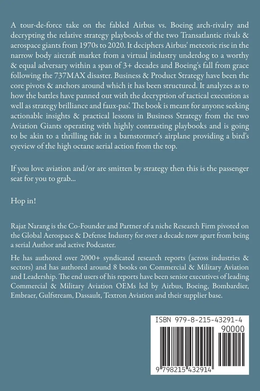 Rückseite: 9798215432914 | Airbus vs. Boeing | Rajat Narang | Taschenbuch | Englisch | 2022