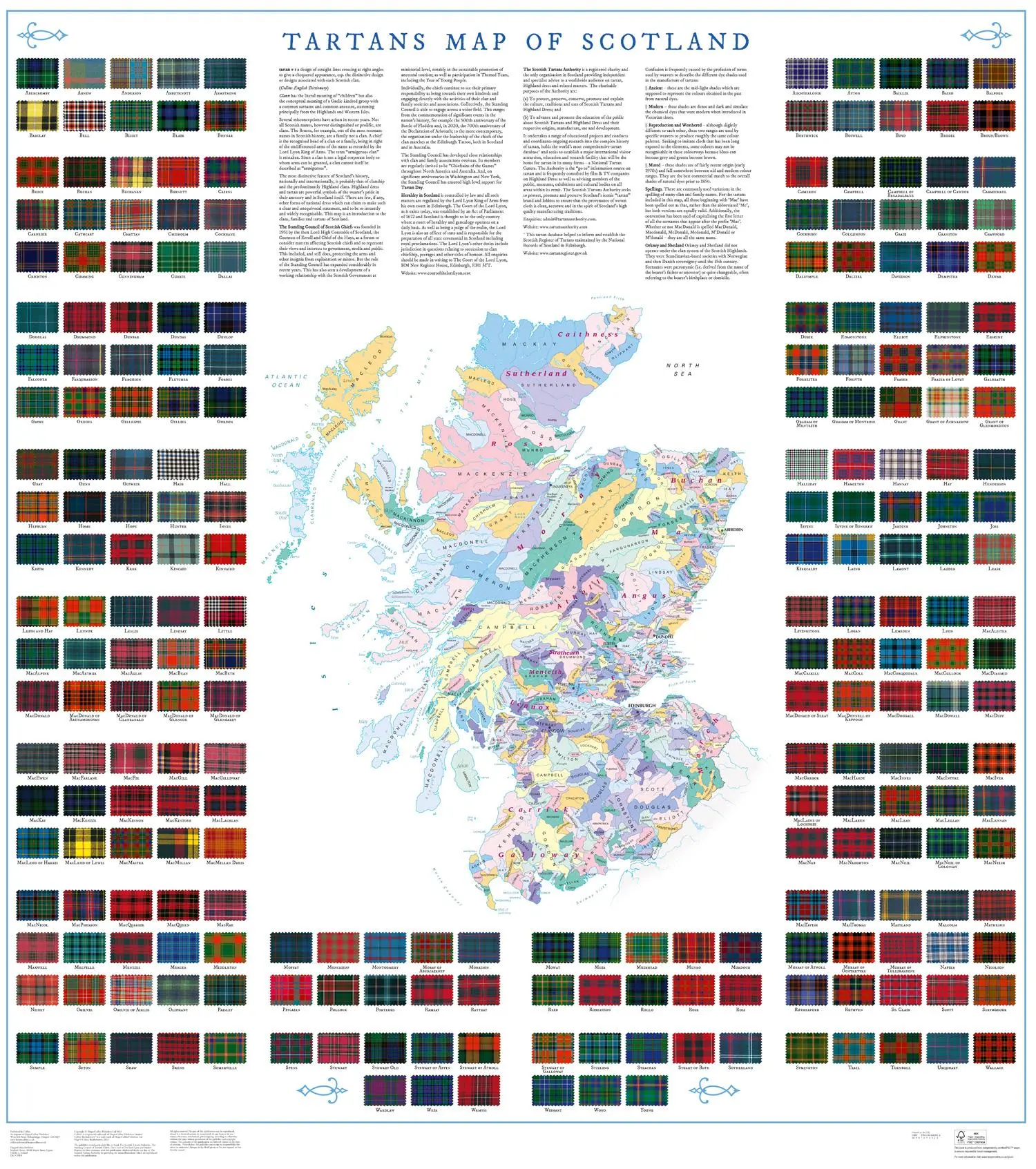 Bild: 9780008603014 | Collins Clans and Tartans Map of Scotland | Collins | (Land-)Karte