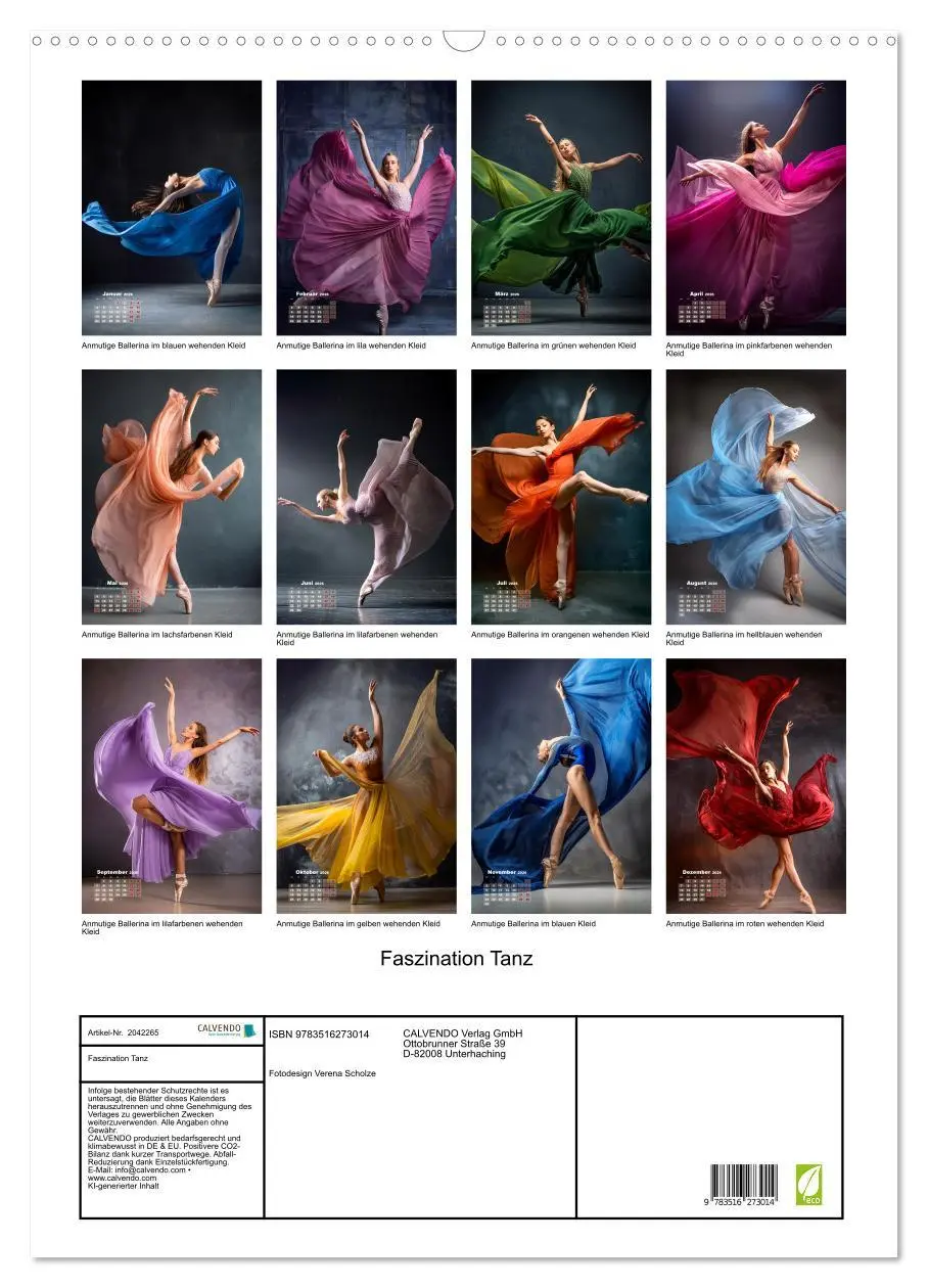 Bild: 9783516273014 | Faszination Tanz (Wandkalender 2026 DIN A2 hoch), CALVENDO...