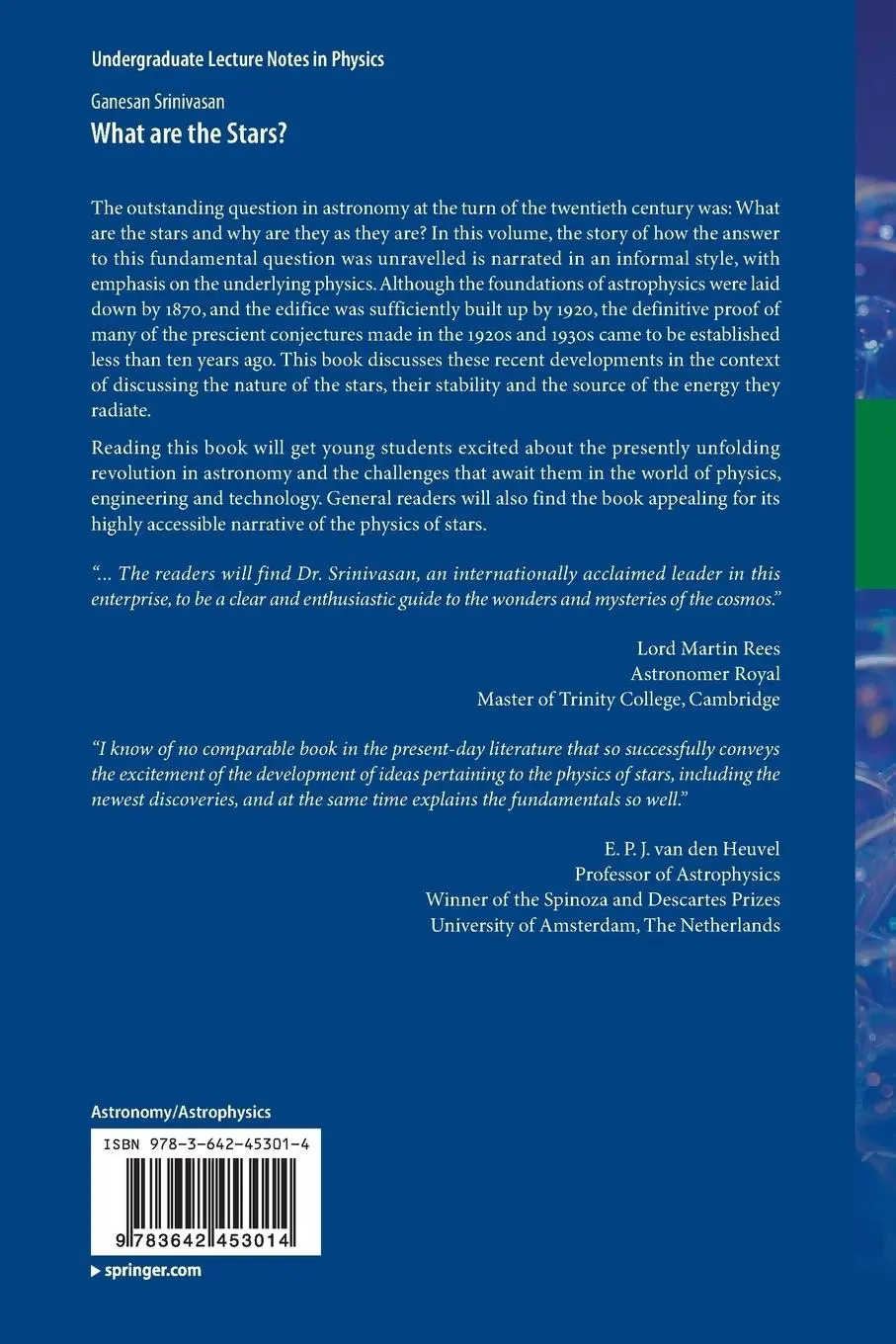 Rückseite: 9783642453014 | What are the Stars? | Ganesan Srinivasan | Taschenbuch | xlv | 2014